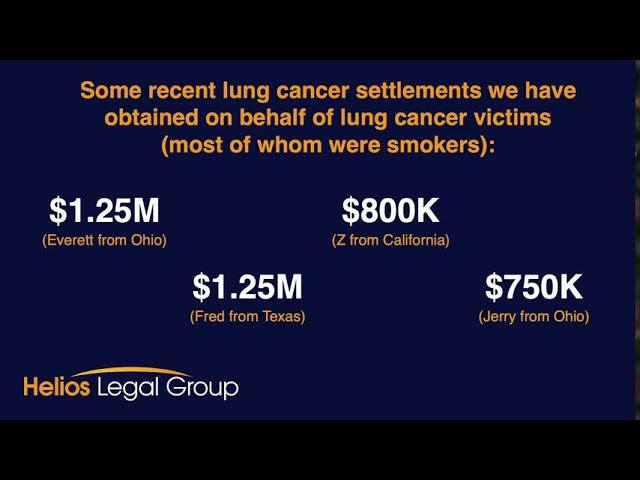 Lung Cancer Lawsuit - Billions Available! - Helios Legal Group - Call Now! 1-888-572-1622