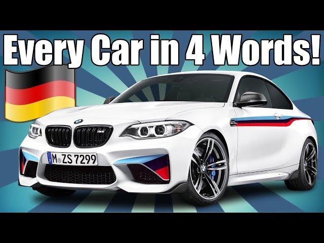 Every Car Ever in 4 Words! GERMAN EDITION