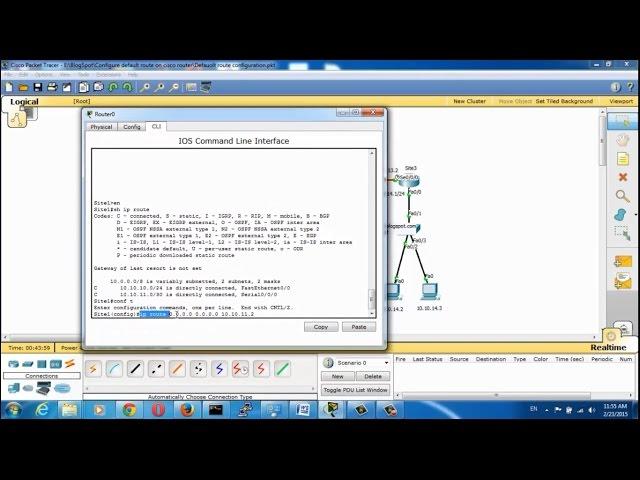 Configure Default routes on cisco routers