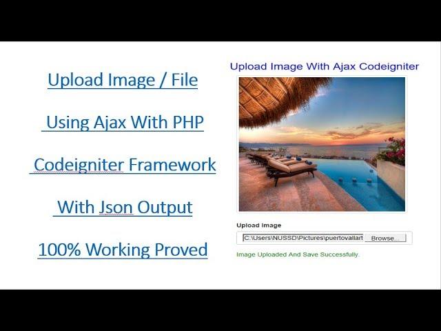 Upload Image / File in Codeigniter Ajax formData Method Using Jquery / JavaScript 100% working