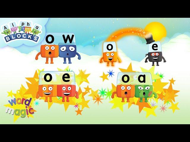 Learn to Read OW, OE, OA and O_E | Phonics and Word Magic | @officialalphablocks