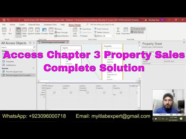 Exp19_Access_Ch03_HOEAssessment - Property Sales 1.0 | Access Chapter 3 Property Sales | Access_Ch03