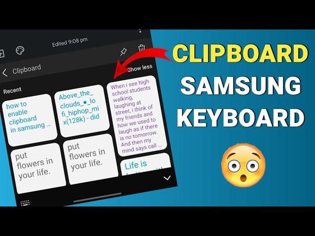 How to Enable clipboard in samsung keyboard || Samsung clipboard || All copied text