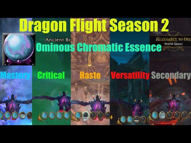 Ominous Chromatic Essence I How to get Mastery, Critical strike, Haste, Versatility, Secondary Stat