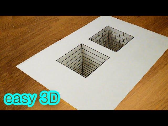 Simple 3D drawing illusion hole.