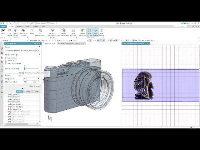 NX Digital Camera Texture Modeling