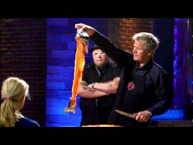 Gordon Ramsay-Removing flesh off a salmon