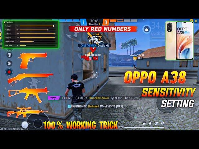 Free Fire Headshot Setting 2024 | OPPO A38 Sensitivity Setting || Dpi for oppo || ff