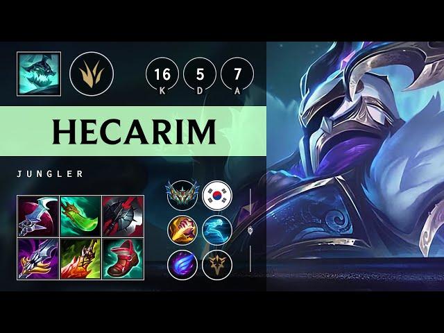 Hecarim Jungle vs Nocturne: Triple Kill, Dominating - KR Challenger Patch 14.22