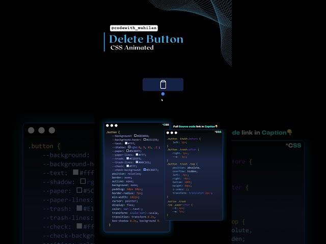 Animated Delete Button #codewith_muhilan #css #coding