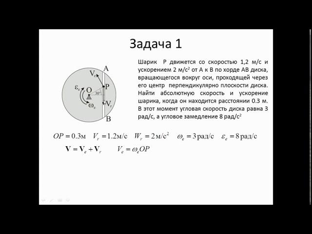 Теоретическая механика 2020 - Практика 4. Сложное движение