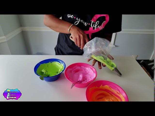 Neon/Bright Color Buttercream Tutorial. Cupcake/Cake Gel Color Tutorial. Easy Coloring Frosting