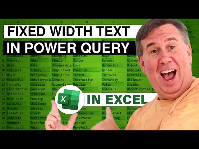 Excel - Power Query Import And Clean Fixed Width Text Files - Episode 2539