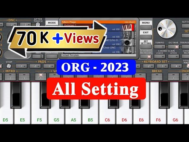 org 2023 all setting || org 2023 me setting kaise kare || piano