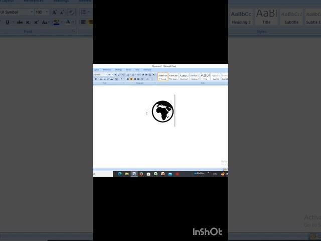 Earth Symbol In Ms Word|Shortcut Key for ms word symbol|#shorts#short#msword