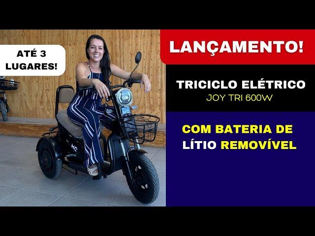 Lançamento! Triciclo elétrico Joy tri com bateria de Lítio removível!