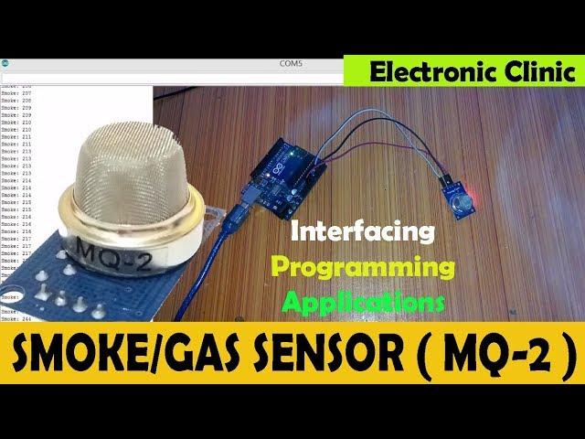 Arduino SMOKE/GAS SENSOR MODULE MQ2 (MQ-2)  Introduction, specifications,interfacing and programming