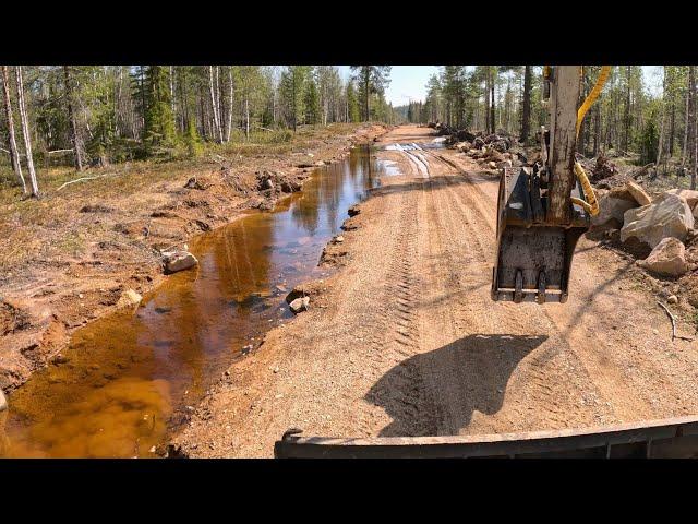 Blasting and digging to clear restricted water flow