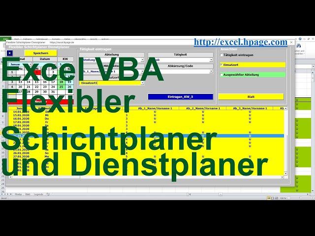 Flexibler Schichtplaner und Dienstplaner in Excel VBA