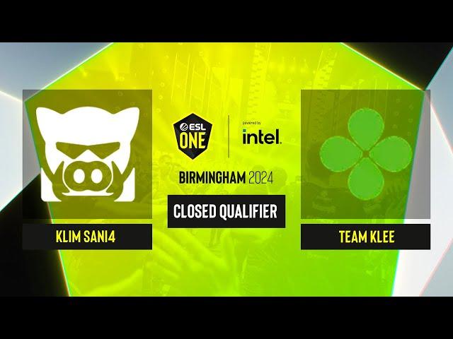 Dota2 - Klim Sani4 vs Team Klee - Game 1 - ESL One Birmingham 2024 - CQ - EEU