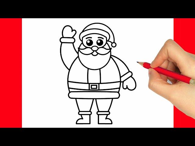 HOW TO DRAW SANTA CLAUS EASY