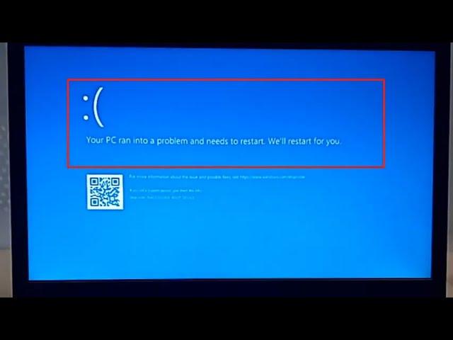 Windows Failed, Your PC ran Into a problem and needs to restart, Error Starting, Lenovo Ideapad