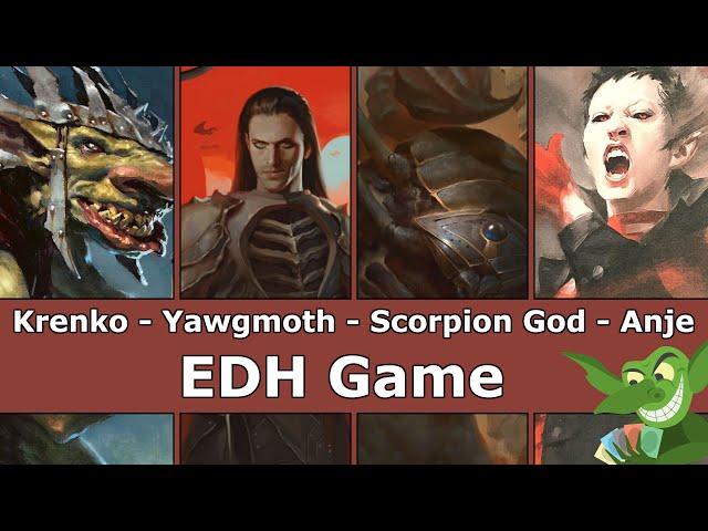 Krenko vs Yawgmoth vs Scorpion God vs Anje Falkenrath EDH / CMDR game play for Magic: The Gathering