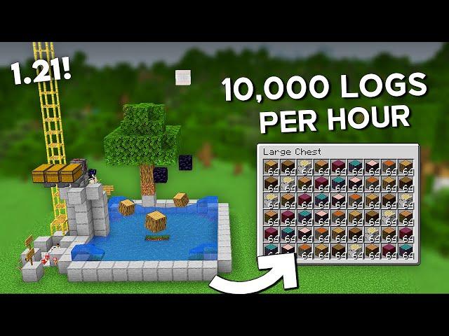 Minecraft SIMPLE 11 Type Tree Farm - Wood Farm Tutorial - 12,000+ Per/h