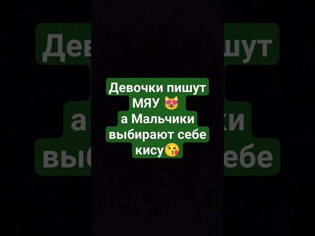 Девочки пишут МЯУ  а Мальчики выбирают себе кису