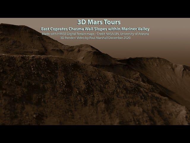 Mars Tour #26 East Coprates Chasm within Mariner Valley - Mars in 4k