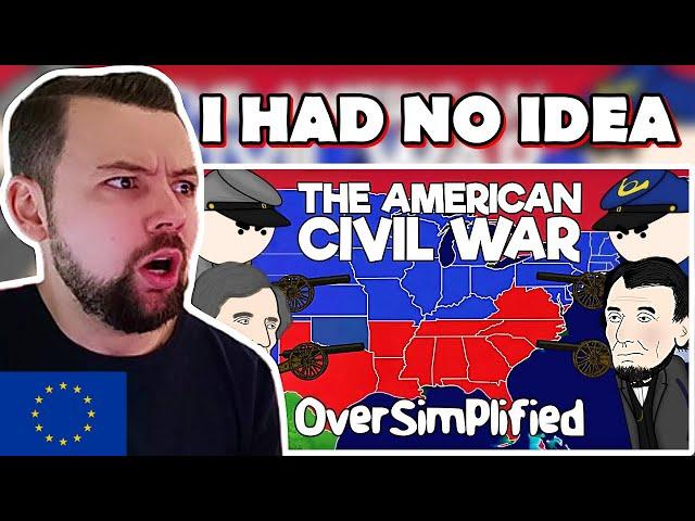 European Reacts: The American Civil War - OverSimplified (Part 1)