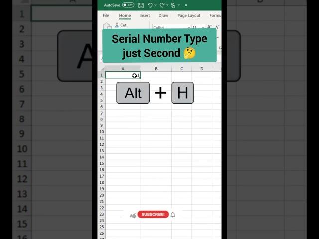 Serial Number in excel shortcut || Automatic serial Number in Excel