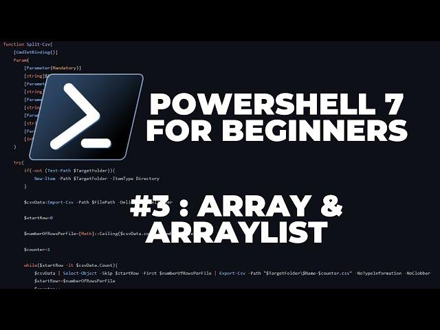 PowerShell 7 Tutorials for Beginners #3 : Array & ArrayList