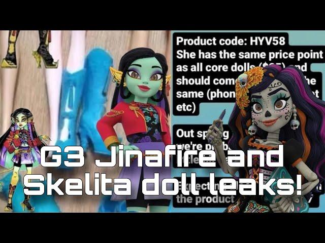 MONSTER HIGH NEWS! G3 Jinafire and Skelita doll leaks! + Skullector hocus pocus shoe leaks!