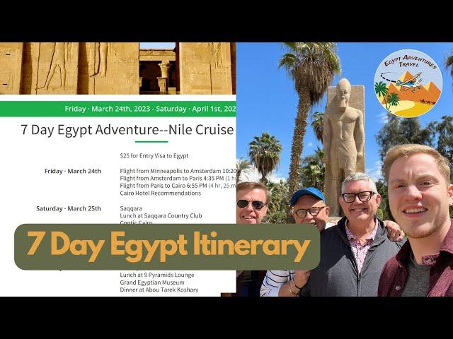 7 Days Egypt Itinerary: Nile Cruise, Cairo, Giza, Luxor, Aswan, and Alexandria!