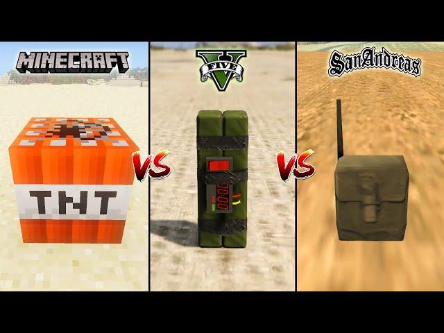 MINECRAFT TNT VS GTA 5 TNT VS GTA SAN ANDREAS TNT - WHICH IS BEST?