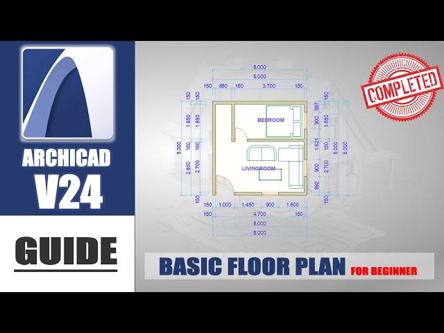 Archicad 24 Basic Floor Plan Tutorial For Beginner [COMPLETE]