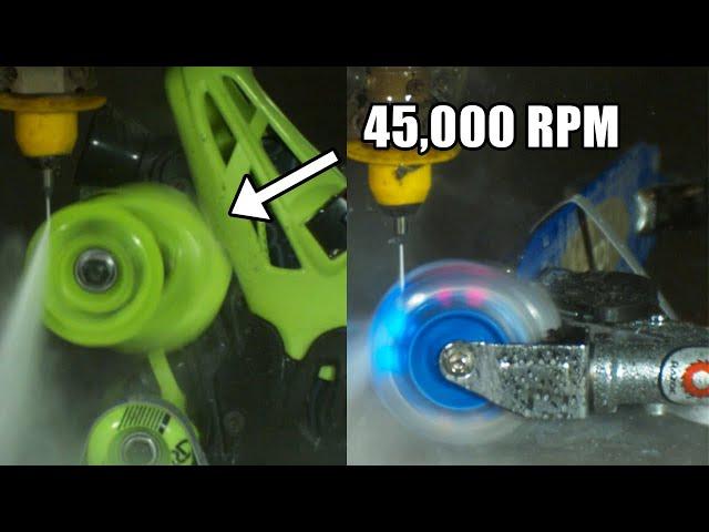 45,000 RPM Roller Skate Wheel Explosion With Waterjet