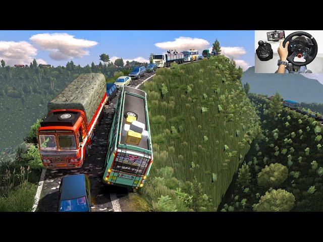 SETC Maruti Bus Unbelievable driving on Dangerous road | Wrong side | Euro truck simulator 2 Bus mod