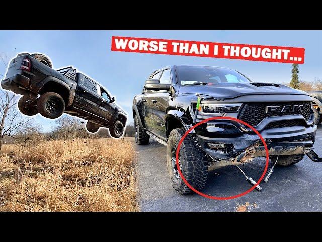 FULL DAMAGE REPORT After MASSIVE RAM TRX JUMP... *$93,000 TRUCK TOTALED*