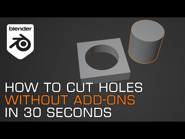 How to cut a Hole in Blender 2.93 WITHOUT ADDONS For Beginners