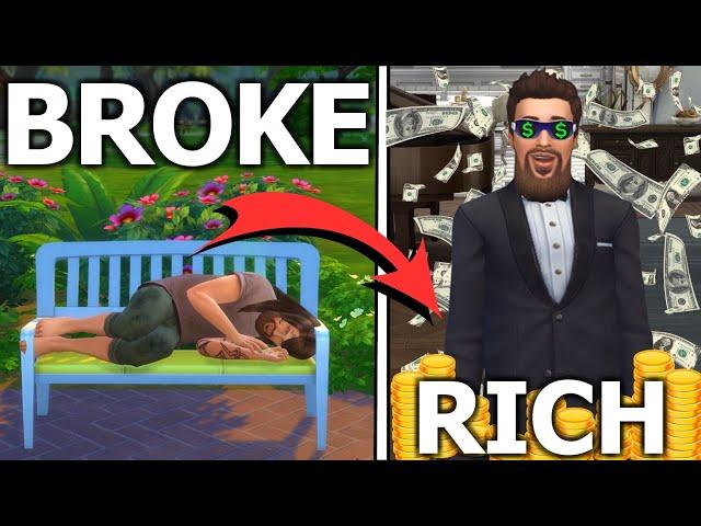 From HOMELESS to MILLIONAIRE | Sims 0$ Start Challenge