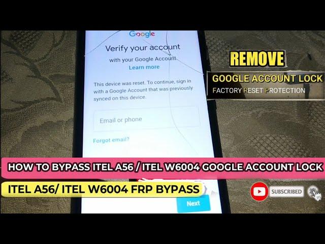 How to Bypass ITEL A56 Google Account Lock