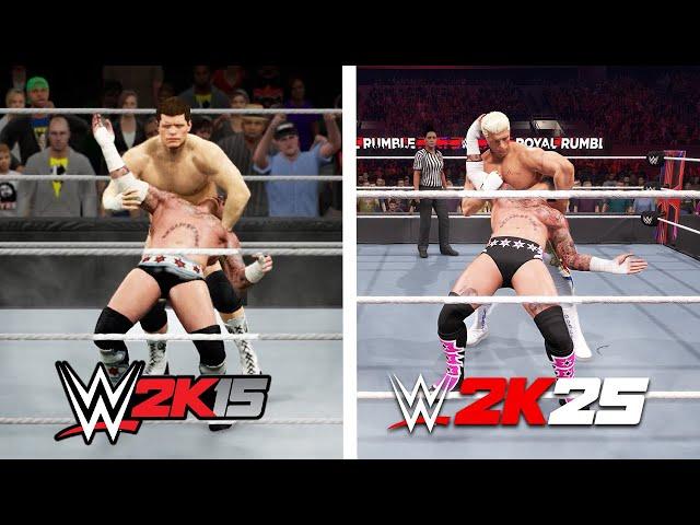 WWE 2K25 vs WWE 2K15 Finisher Comparison (10 Years Apart)