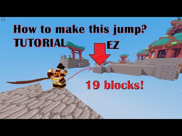 Tutorial on how to jump 21 blocks with yuzi kit | Roblox Bedwars (never use this in a real game)