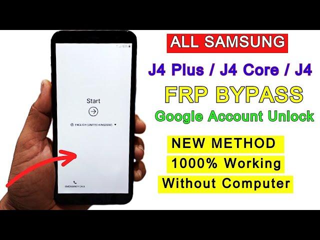 All Samsung J4 Core / J4 Plus / J4 FRP Bypass Without PC 2023 | Google Account Unlock New Method