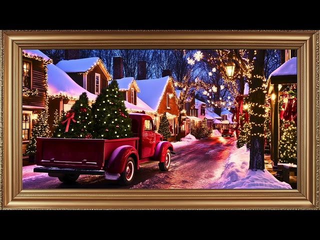 4k Frame TV Art Screensaver Wallpaper | Cozy Vintage Christmas Village Screensaver ️