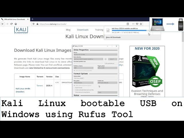 Create Kali Linux bootable USB on Windows -  Rufus