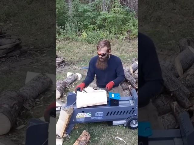 electric log splitter #splittingfirewood #electriclogsplitter #logsplitter #firewood