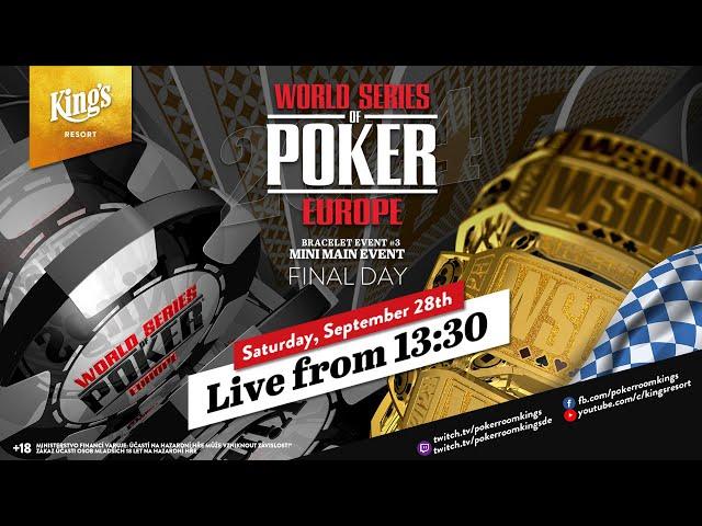  WSOPE 2024: Final Table of €1.350 WSOP Europe NLH Mini Main Events #3 live from King's Resort 